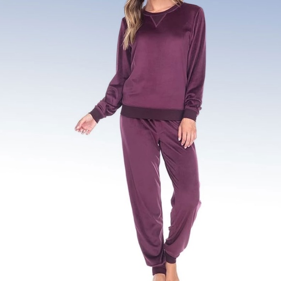 Sonoma Honeydew Women's 2 Piece Super Soft Fleece Lounge PJ Set Wildberry Medium - Picture 2 of 3